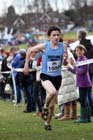 Euan Gilham (Scotland West) leads in the Under-15 Boys, McCain Inter Counties Cross Country, Cofton Park, Birmingham.